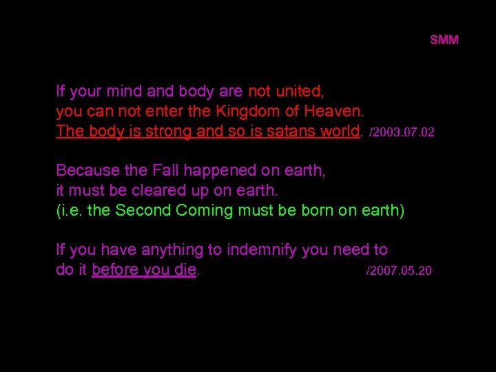 SMM If your mind and body are not united, you can not enter the