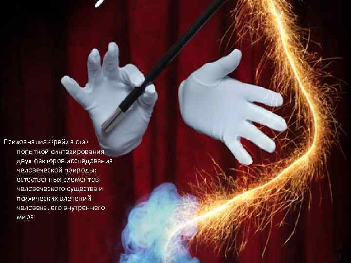 Психоанализ Фрейда стал попыткой синтезирования двух факторов исследования человеческой природы: естественных элементов человеческого существа