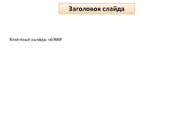 Заголовок слайда Ключевые выводы по ИАР 
