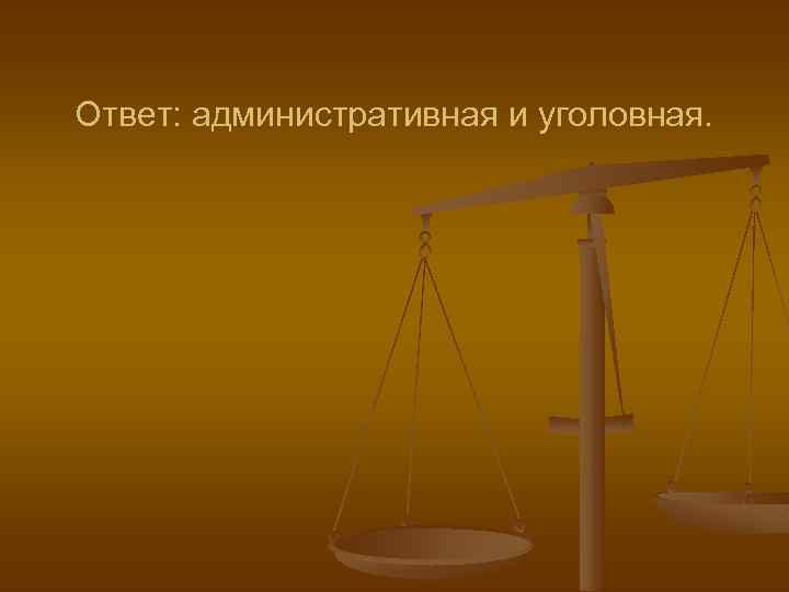 Ответ: административная и уголовная. 