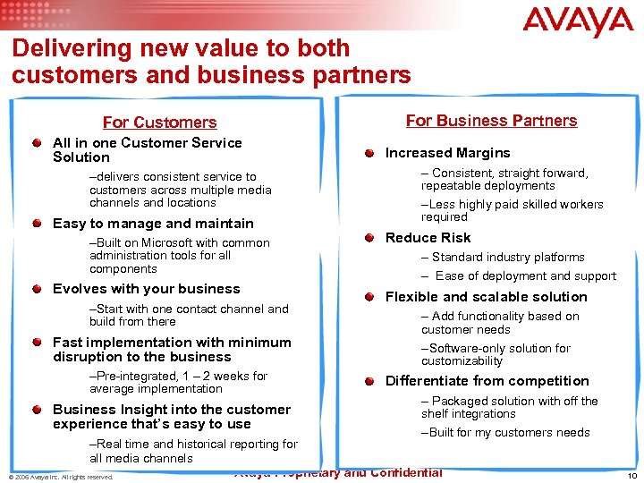 Delivering new value to both customers and business partners For Customers All in one