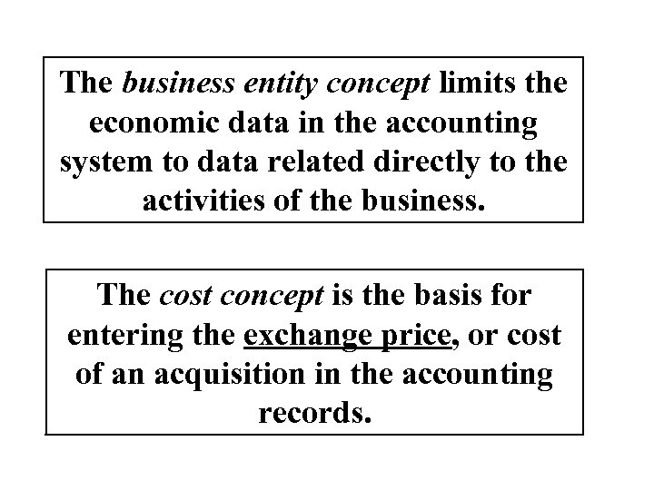 The business entity concept limits the economic data in the accounting system to data