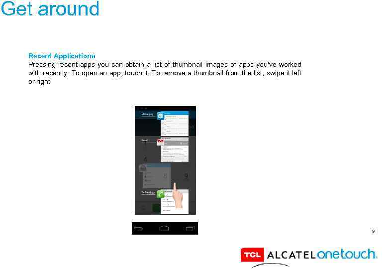 Get around Recent Applications Pressing recent apps you can obtain a list of thumbnail