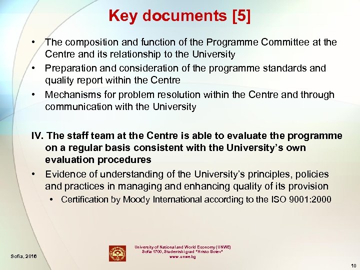 Key documents [5] • The composition and function of the Programme Committee at the