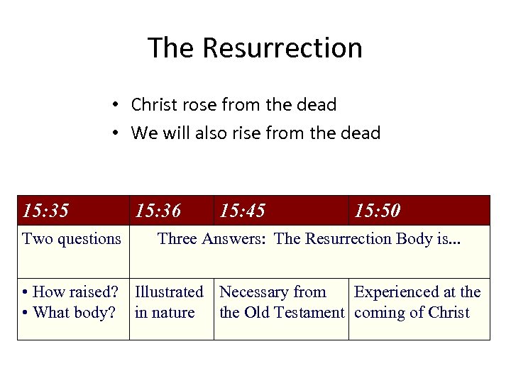 The Resurrection • Christ rose from the dead • We will also rise from