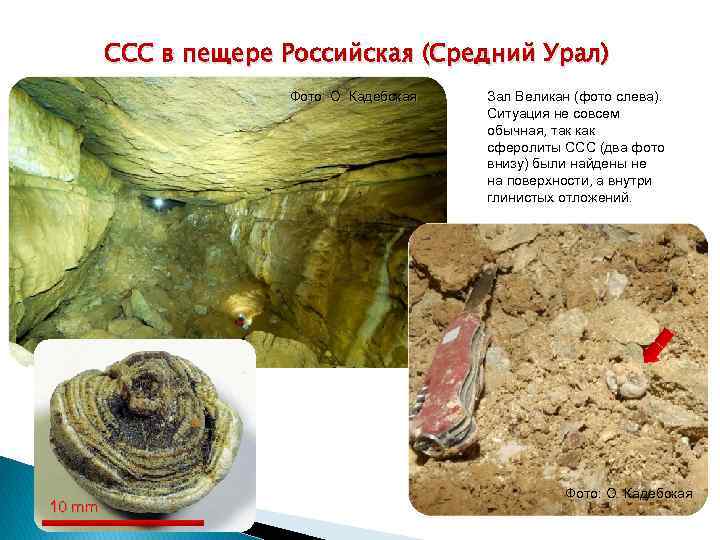 CCC в пещере Российская (Средний Урал) Фото: О. Кадебская 10 mm Зал Великан (фото