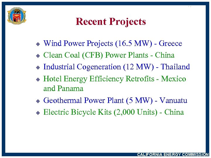 Recent Projects u u u Wind Power Projects (16. 5 MW) - Greece Clean