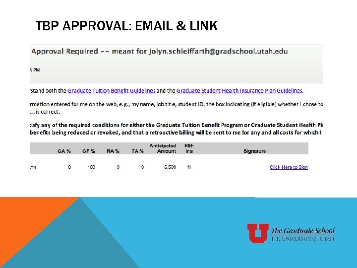 TBP APPROVAL: EMAIL & LINK 