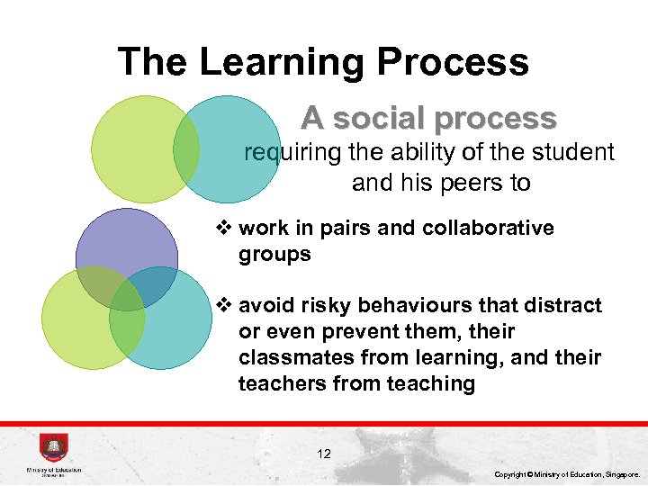 The Learning Process A social process requiring the ability of the student and his