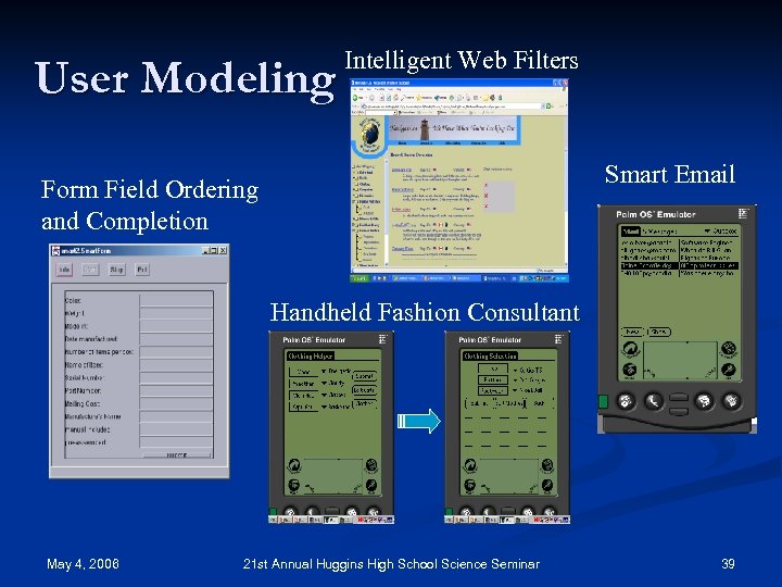 User Modeling Intelligent Web Filters Smart Email Form Field Ordering and Completion Handheld Fashion