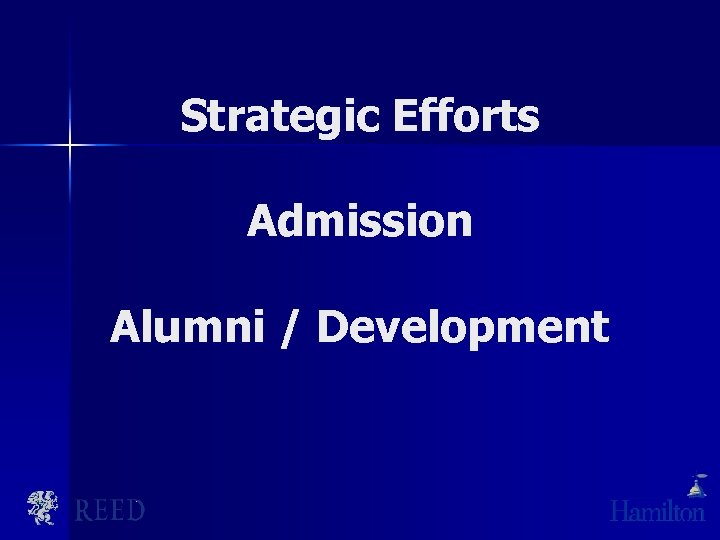 Strategic Efforts Admission Alumni / Development 