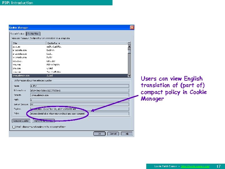 P 3 P: Introduction Users can view English translation of (part of) compact policy