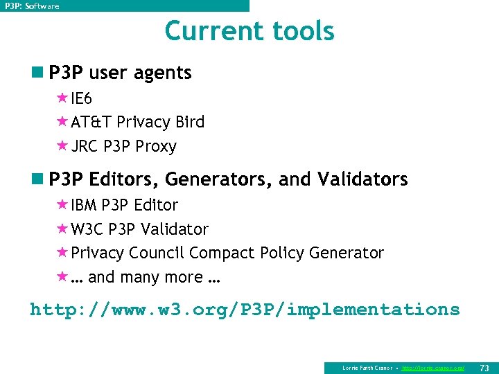 P 3 P: Software Current tools n P 3 P user agents «IE 6