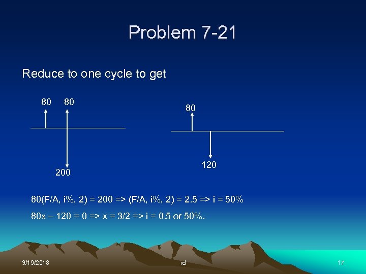 Problem 7 -21 Reduce to one cycle to get 80 80 80 120 200
