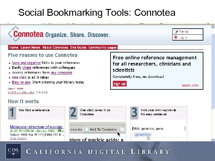 Social Bookmarking Tools: Connotea 
