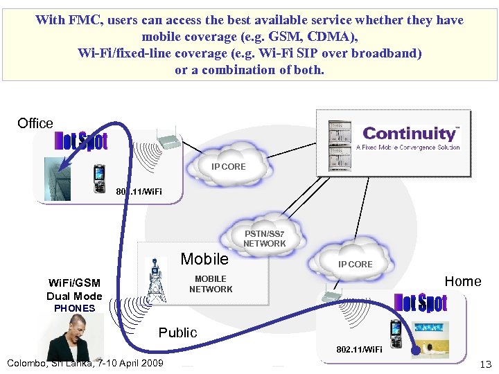 With FMC, users can access the best available service whether they have mobile coverage