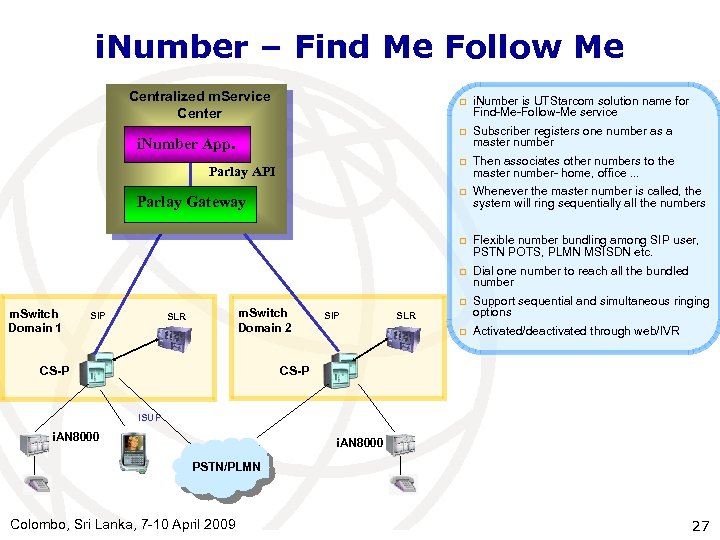 i. Number – Find Me Follow Me Centralized m. Service Center p p Whenever