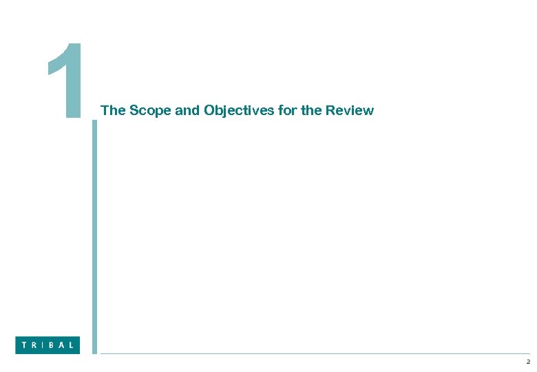 1 The Scope and Objectives for the Review 2 