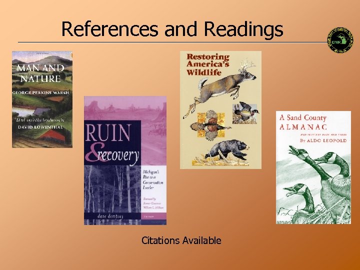 References and Readings Citations Available 