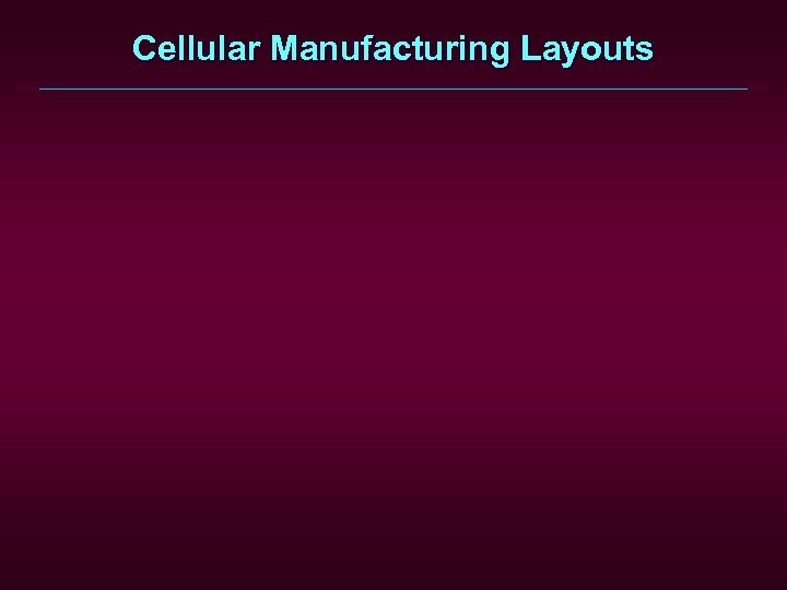 Cellular Manufacturing Layouts 
