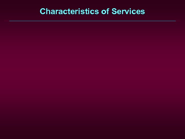Characteristics of Services 