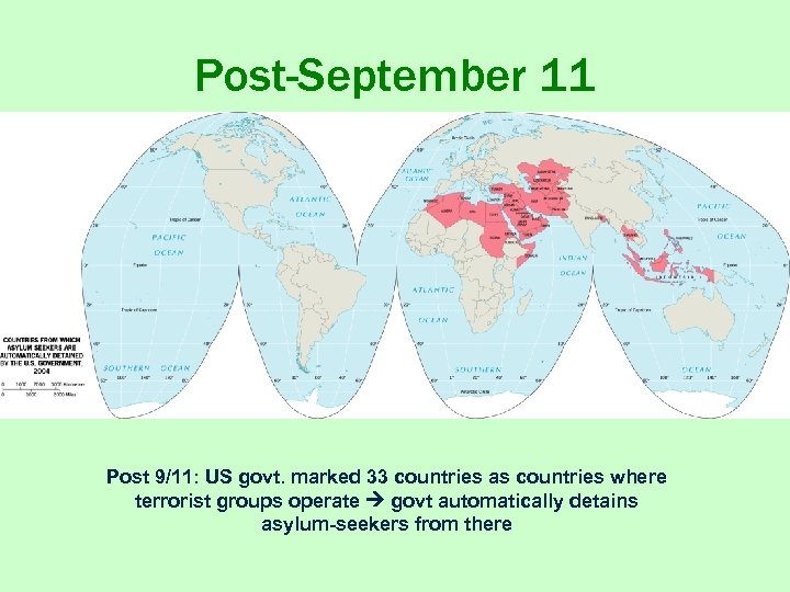 Post-September 11 Post 9/11: US govt. marked 33 countries as countries where terrorist groups