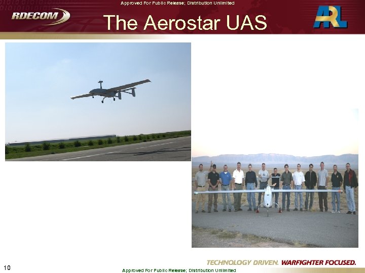 Approved For Public Release; Distribution Unlimited The Aerostar UAS 10 Approved For Public Release;
