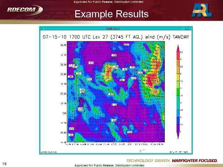 Approved For Public Release; Distribution Unlimited Example Results 15 Approved For Public Release; Distribution