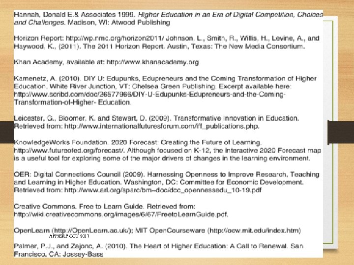 APHERP CCU 2017 3/16/2018 