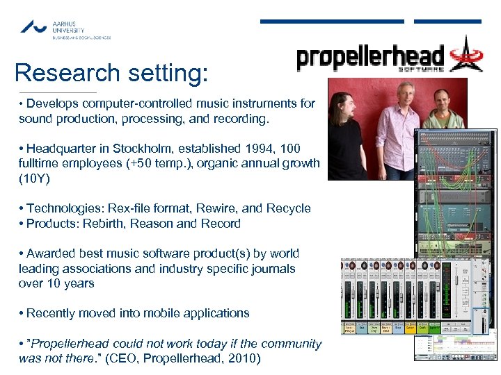 MAY 2013 Research setting: • Develops computer-controlled music instruments for sound production, processing, and