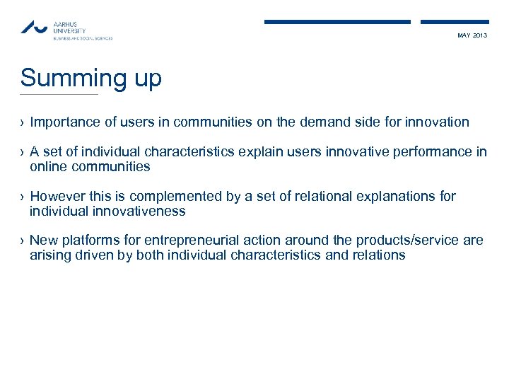 MAY 2013 Summing up › Importance of users in communities on the demand side