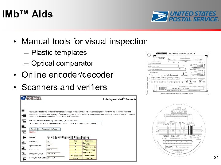 IMb™ Aids • Manual tools for visual inspection – Plastic templates – Optical comparator