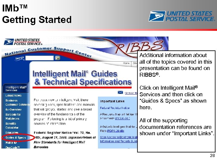 IMb™ Getting Started Additional information about all of the topics covered in this presentation