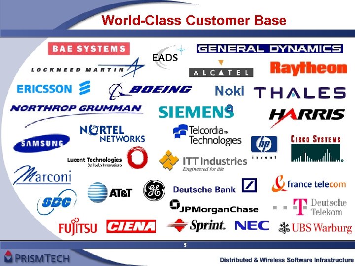 World-Class Customer Base Noki a 5 