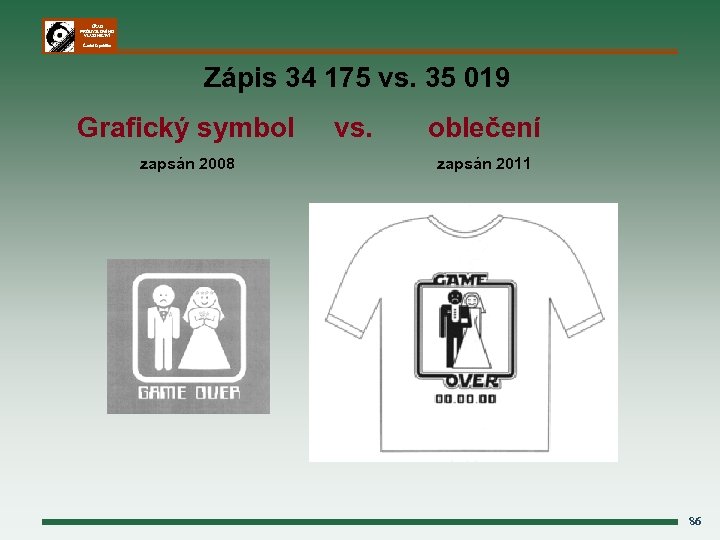 ÚŘAD PRŮMYSLOVÉHO VLASTNICTVÍ Česká republika Zápis 34 175 vs. 35 019 Grafický symbol vs.