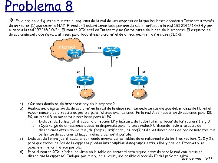 Problema 8 v En la red de la figura se muestra el esquema de