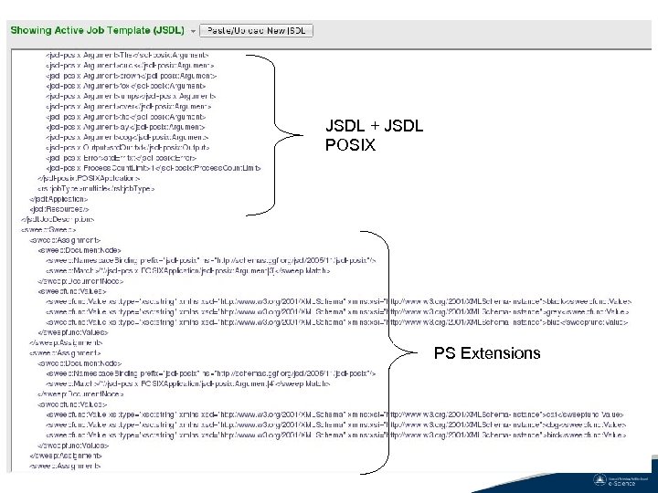 JSDL + JSDL POSIX PS Extensions 