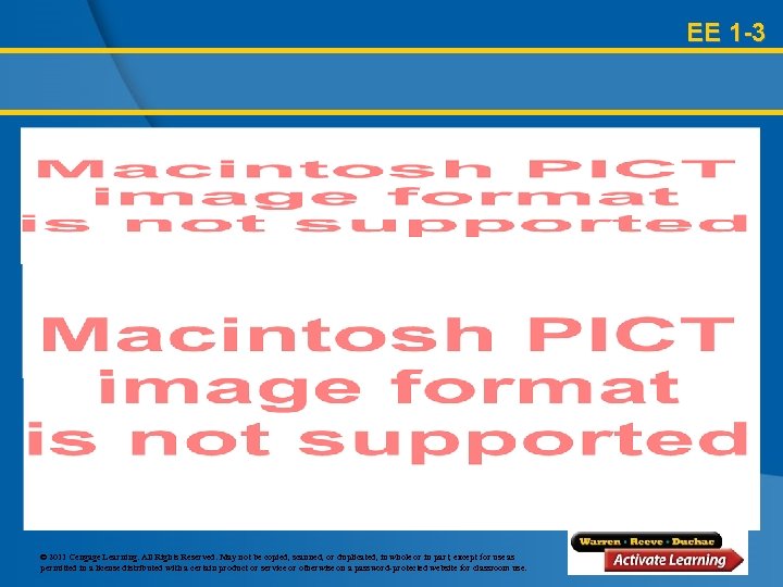 EE 1 -3 © 2011 Cengage Learning. All Rights Reserved. May not be copied,