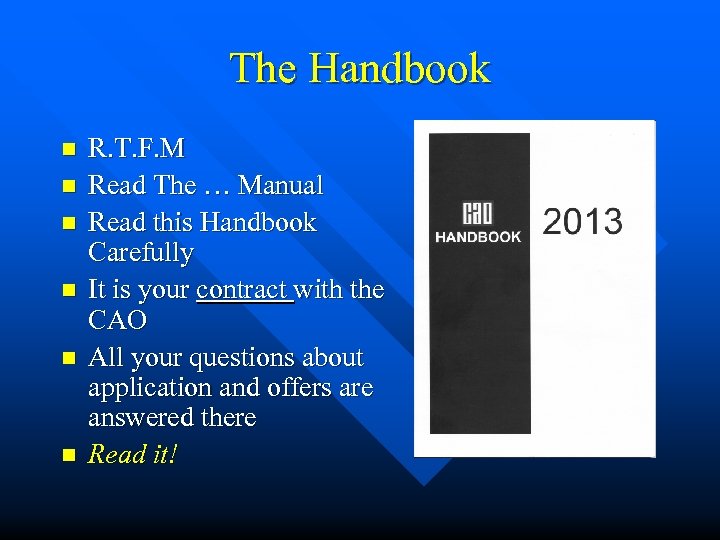 The Handbook n n n R. T. F. M Read The … Manual Read