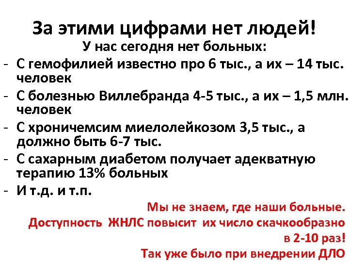 За этими цифрами нет людей! - У нас сегодня нет больных: С гемофилией известно
