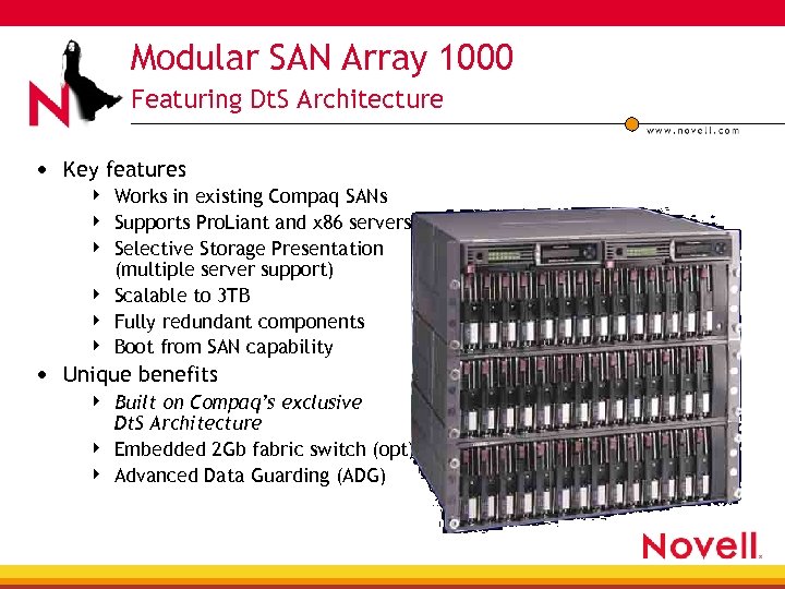 Modular SAN Array 1000 Featuring Dt. S Architecture • Key features 4 4 4
