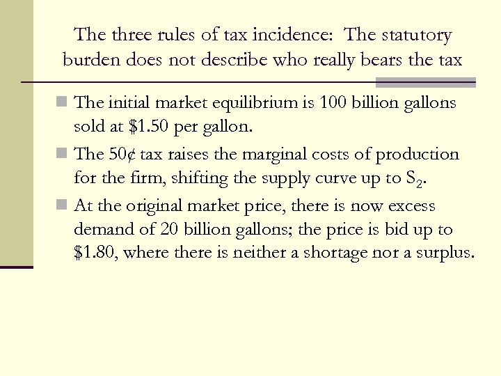 The three rules of tax incidence: The statutory burden does not describe who really