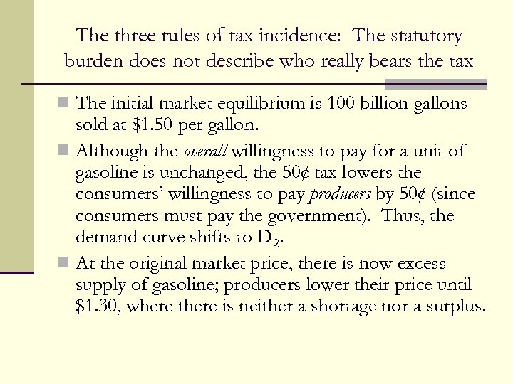 The three rules of tax incidence: The statutory burden does not describe who really