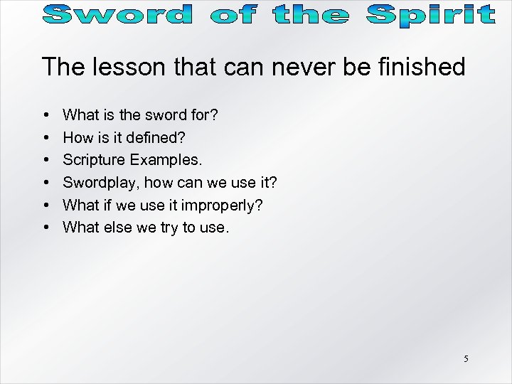 The lesson that can never be finished • • • What is the sword