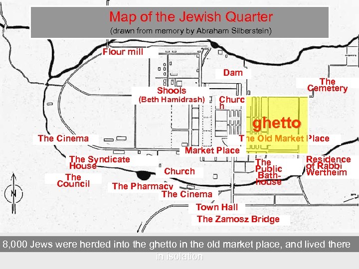  Map of the Jewish Quarter (drawn from memory by Abraham Silberstein) Flour mill