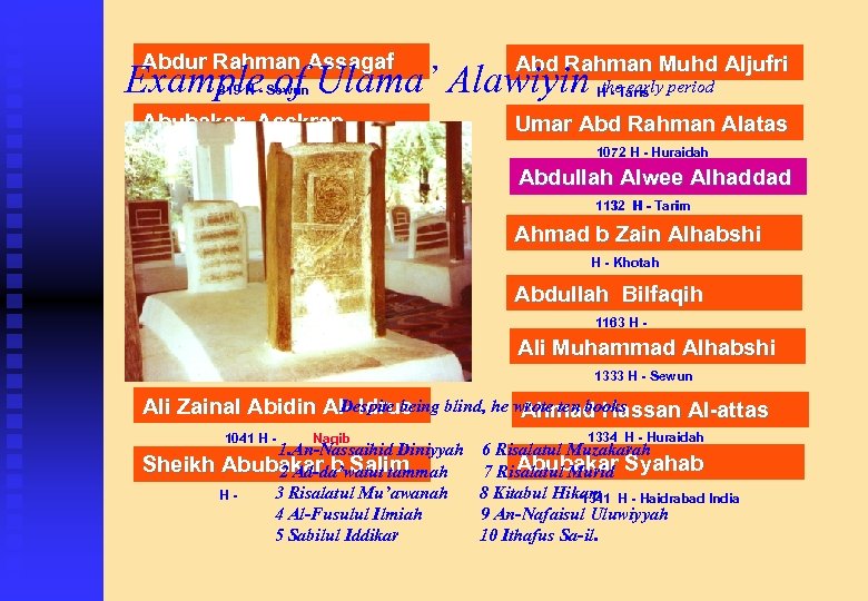 Abdur Rahman Assagaf Abd Rahman Muhd Aljufri Example of Ulama’ Alawiyin the early period
