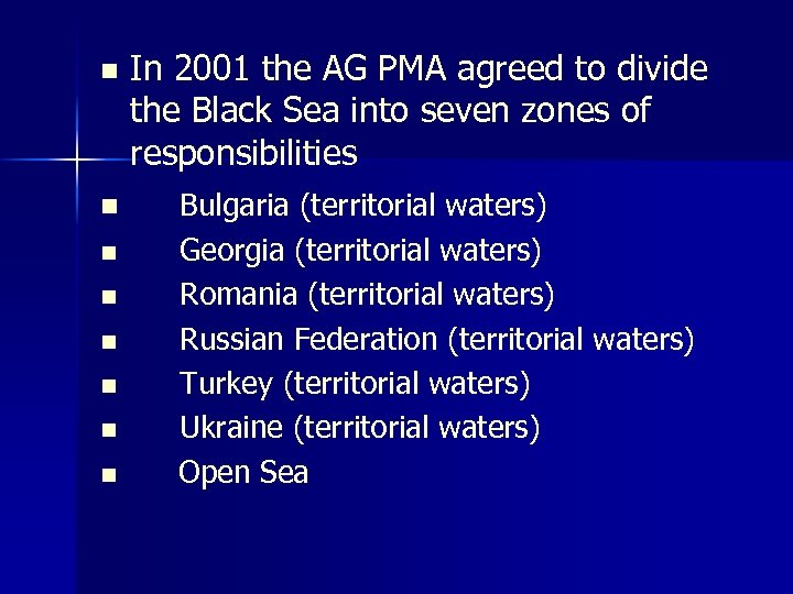n n n n In 2001 the AG PMA agreed to divide the Black