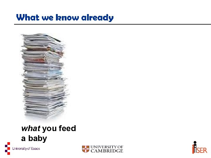 What we know already what you feed a baby when you feed a baby