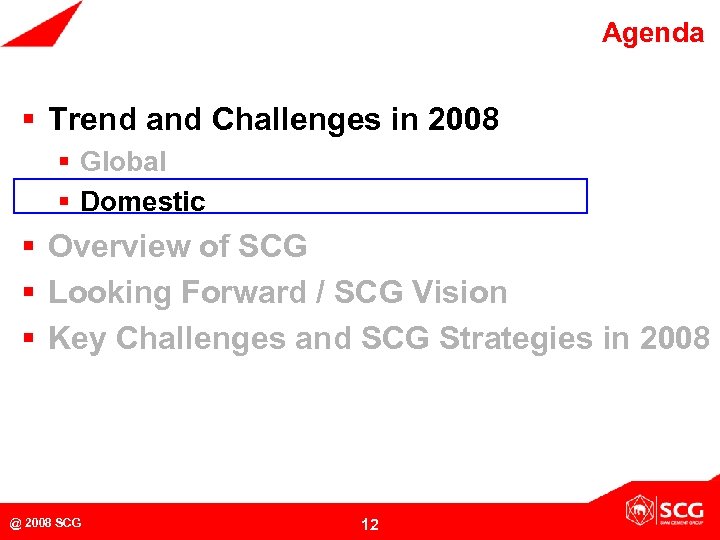 Agenda § Trend and Challenges in 2008 § Global § Domestic § Overview of