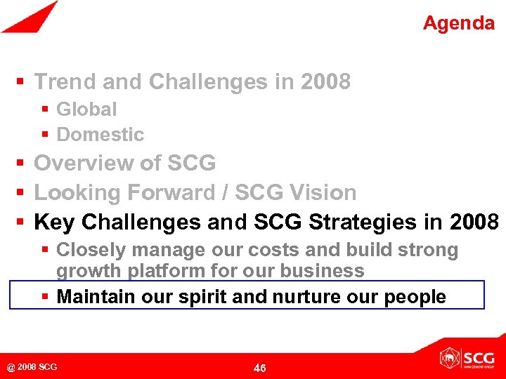 Agenda § Trend and Challenges in 2008 § Global § Domestic § Overview of